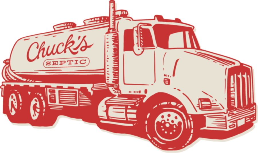Illustration of a Chuck's Septic truck.